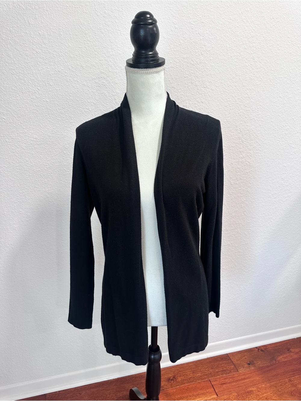 Women's Open-Front Black Cardigan Sweater